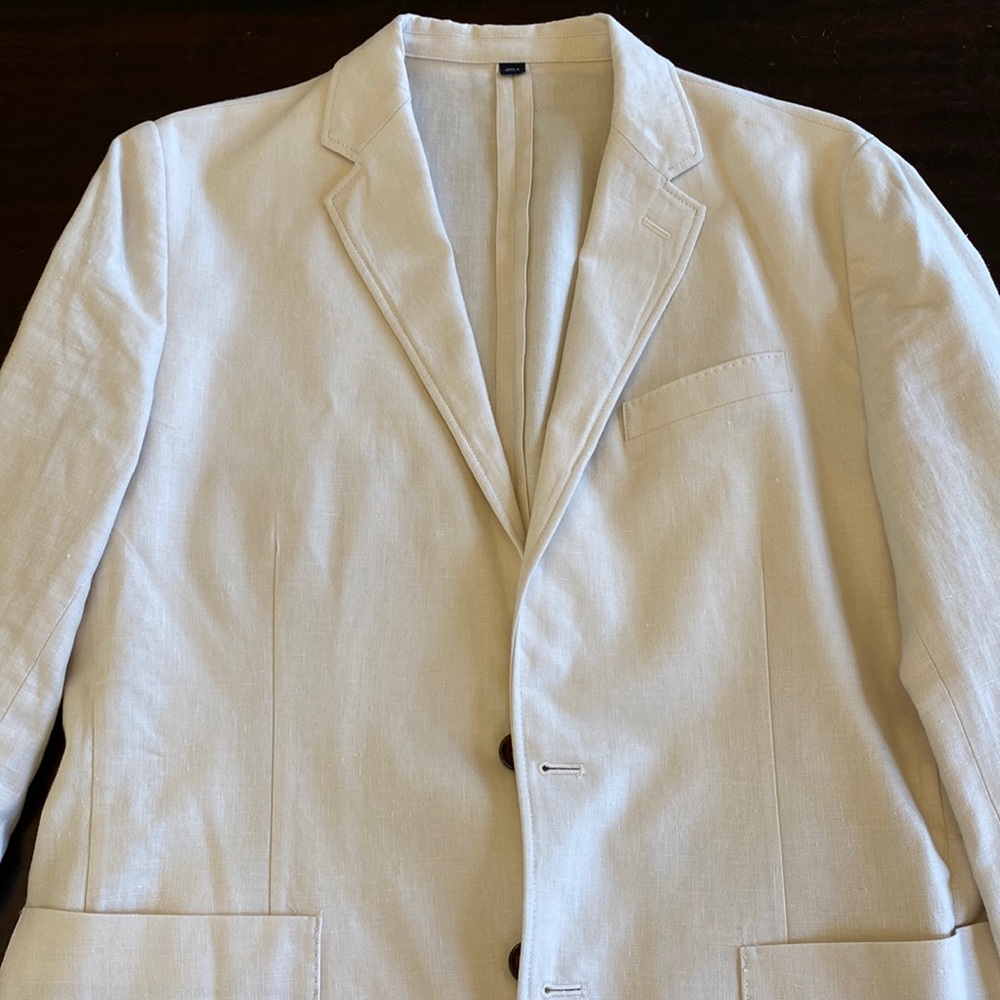 J. Crew Men's Cream Linen Sport Coat Blazer